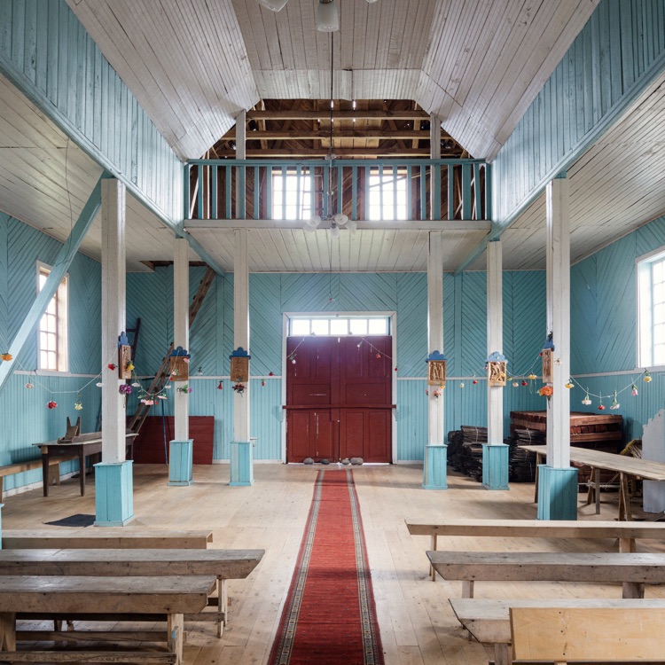 El coro de la iglesia de Chullec, Chiloé