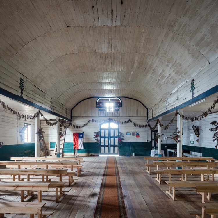 El coro de la iglesia de Huyar Bajo, Chiloé