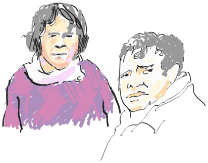 Retrato dibujado de Doña Arcelia y don Manuel, de Matao
