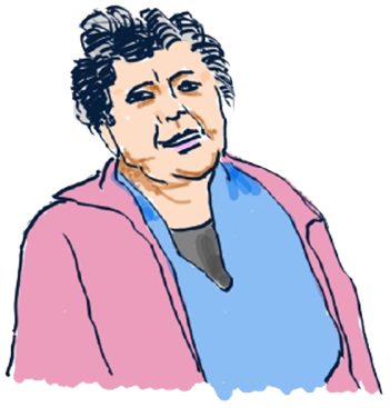 Retrato dibujado de Doña Marta, de Quehui