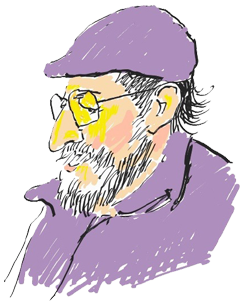 Retrato dibujado de Don Tino, de San Javier