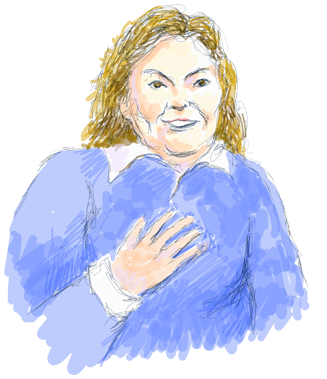 Retrato dibujado de Maribel, de San Javier